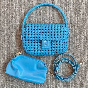 E/N Expressions NYC Woven Purse 2-in-1 Handbag Crossbody Shoulder Bag